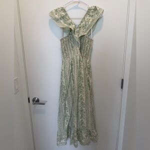 Sail to Sable Green Leaf Maxi Dress